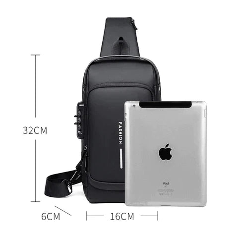 Bolsa Masculina Antifurto com Carregamento USB