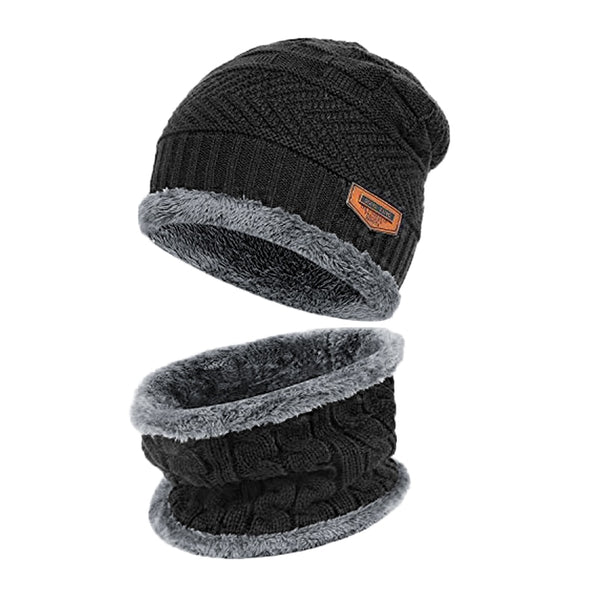 Kit Masculino de Inverno Gorro + Cachecol com Forro Térmico